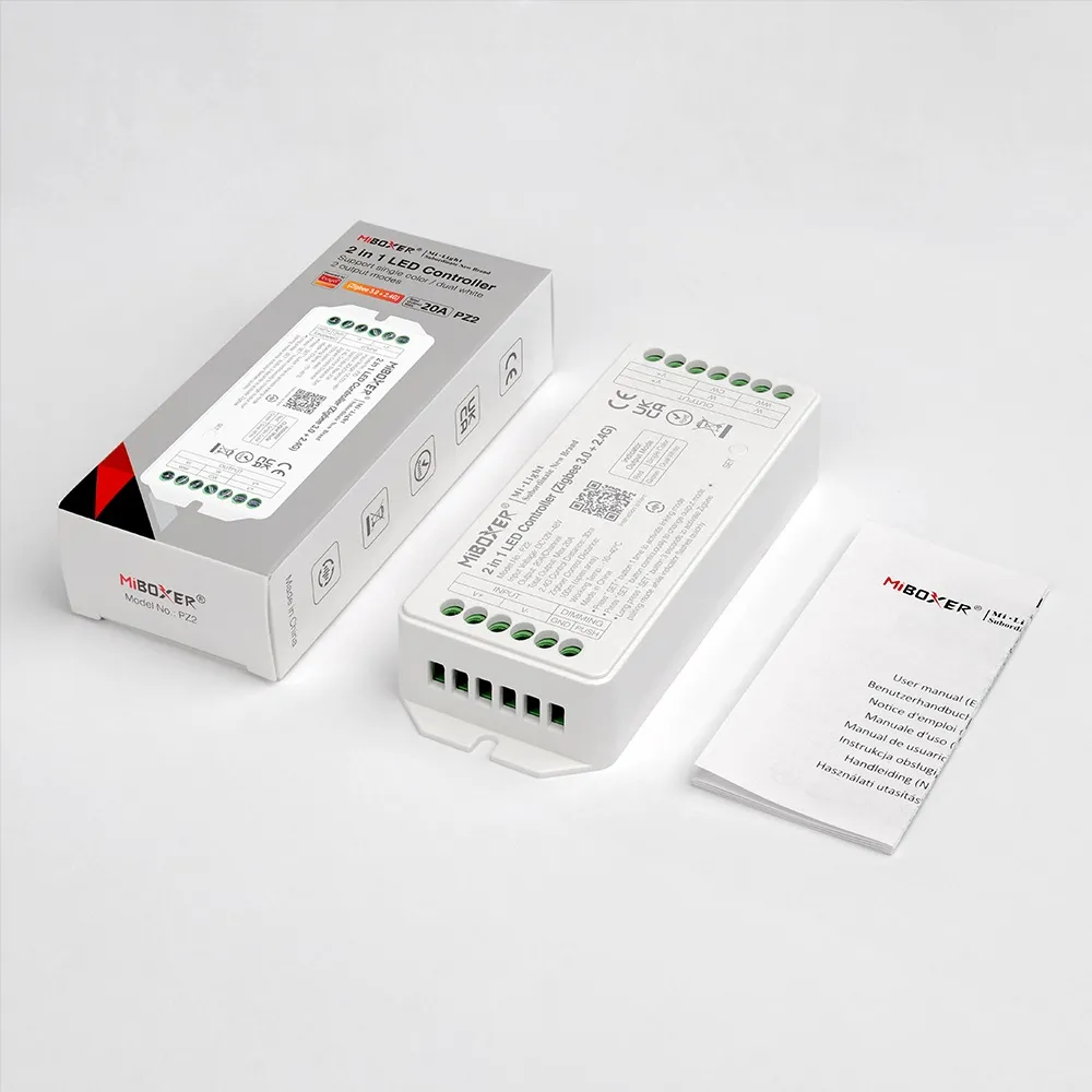 MiBoxer PZ2 LED Controller 2in1 DC12~48V Zigbee 3.0+ 2.4G HP 20A MiBoxer PZ2 LED Controller 2in1 DC12~48V Zigbee 3.0+ 2.4G HP 20A