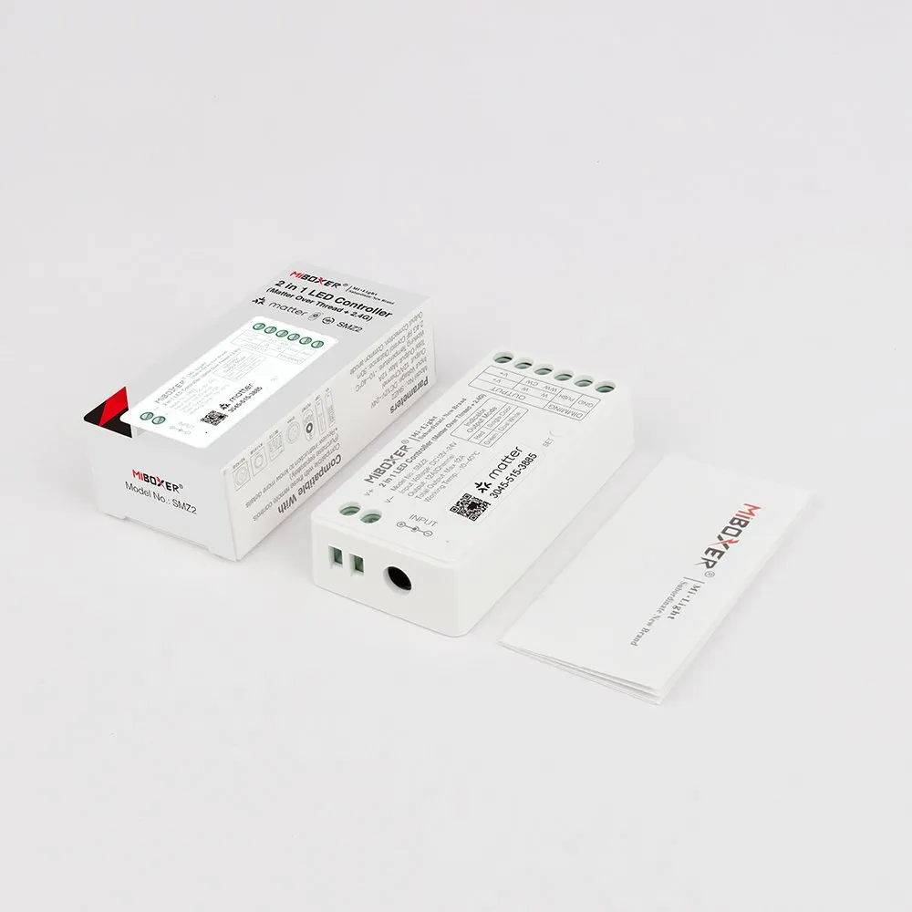 MiBoxer SM2 LED Controller Matter-Serie 2in1 Single colour/CCT(dual white) dim DC12/24V Matter Over Thread+2.4GHz MiBoxer SM2 LED Controller Matter-Serie 2in1 Single colour/CCT(dual white) dim DC12/24V Matter Over Thread+2.4GHz