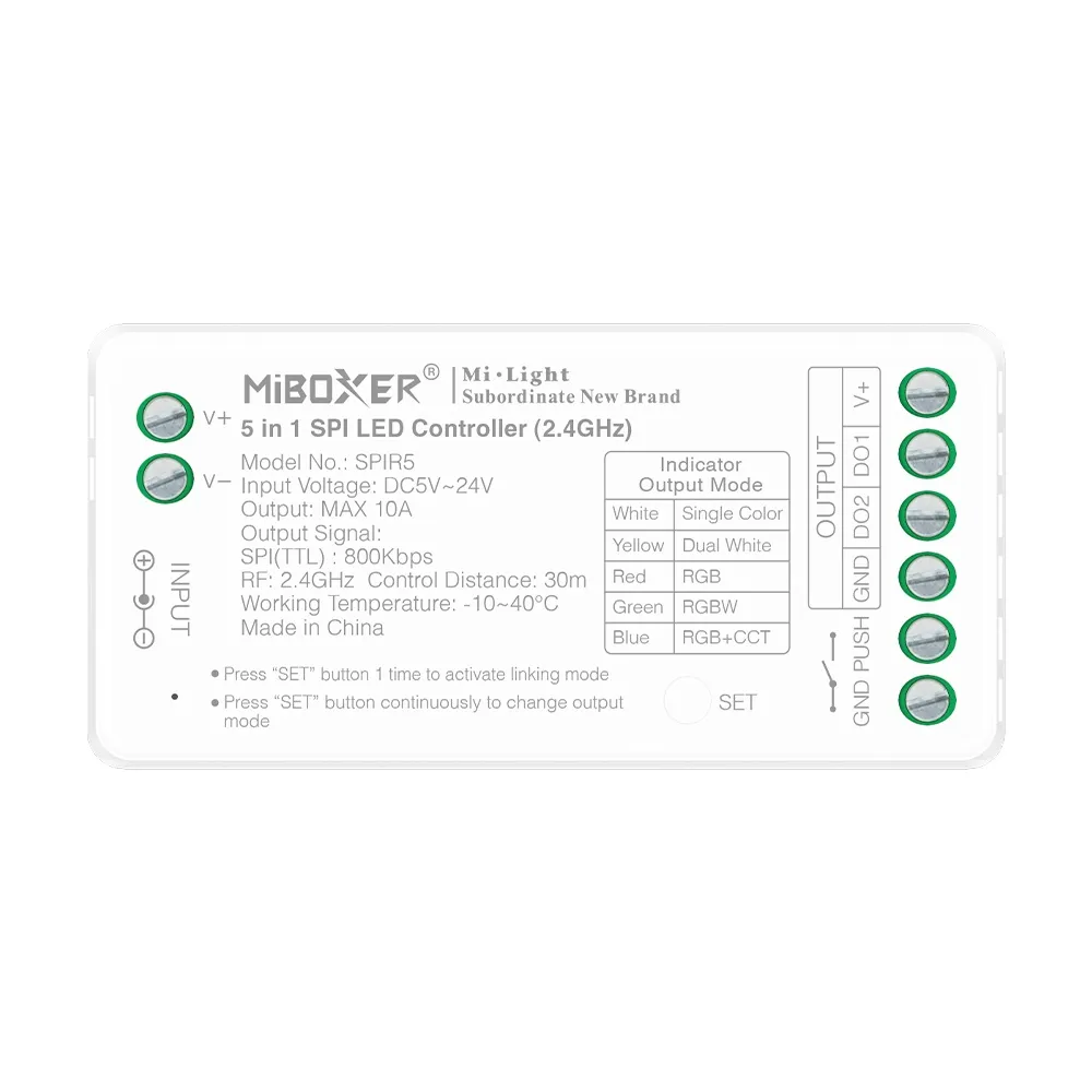 MiBoxer SPIR5 LED Pixel LED Controller SPI-Serie 5 in 1 SPI (2.4GHz)