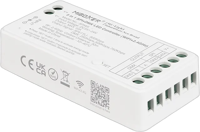 MiBoxer SPIW5 LED Pixel LED Controller SPI-Serie 5 in 1 SPI+DMX (2.4GHz+Wifi)