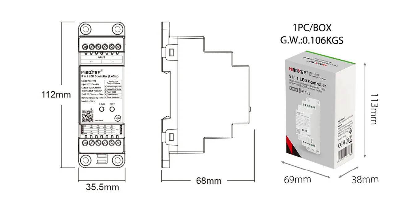 Synergy 21 LED Controller 2 in 1 Track LED Controller (2.4G) Single colour/CCT(dual white) DC12/24V 2.4GHz *Milight/Miboxer* Synergy 21 LED Controller 2 in 1 Track LED Controller (2.4G) Single colour/CCT(dual white) DC12/24V 2.4GHz *Milight/Miboxer*