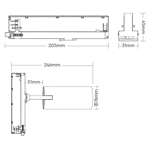 MiBoxer TS5-30W-ZR LED Track Spotlight 30W RGB-WW (RGB-CCT) Zigbee 3.0 + 2.4G weiß