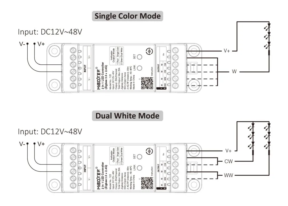 Synergy 21 LED Controller 2 in 1 Track LED Controller Single colour/CCT(dual white) DC12/24V ZigBee 3.0+2.4GHz *Milight/Miboxer*