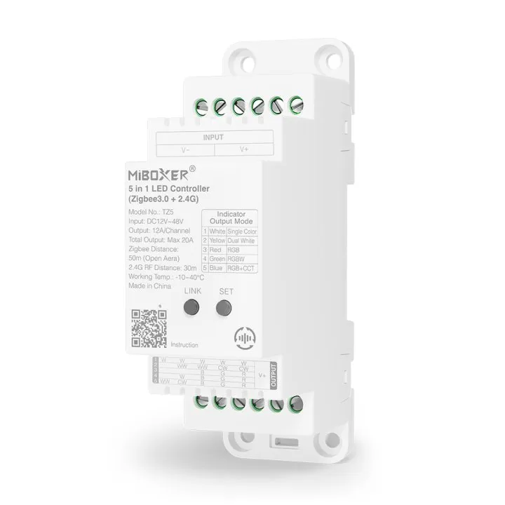 Synergy 21 LED Controller 5 in 1 Track LED Controller Single colour/CCT/RGB/RGB-W/RGB-WW) DC12/24V ZigBee 3.0+2.4GHz *Milight/Miboxer*