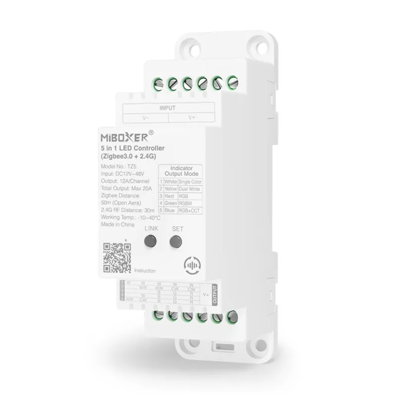 Synergy 21 LED Controller 5 in 1 Track LED Controller Single colour/CCT/RGB/RGB-W/RGB-WW) DC12/24V ZigBee 3.0+2.4GHz *Milight/Miboxer*
