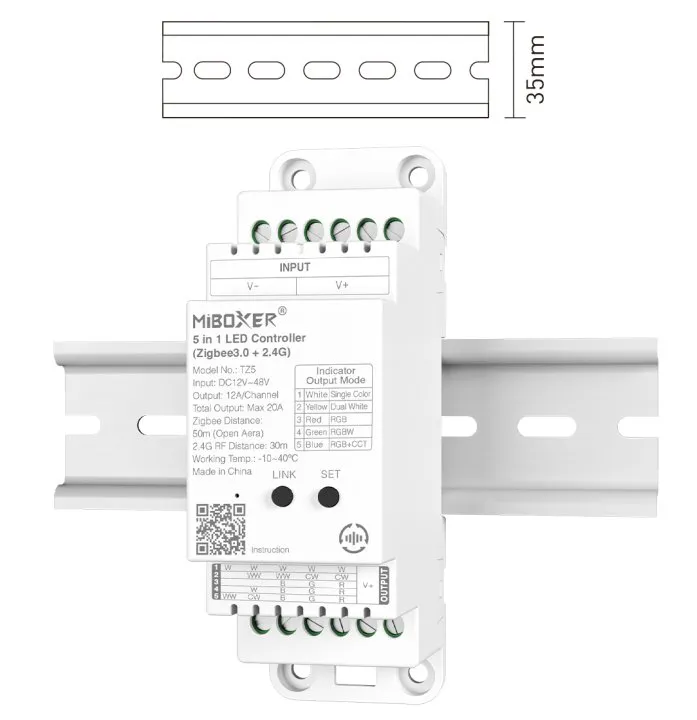 Synergy 21 LED Controller 5 in 1 Track LED Controller Single colour/CCT/RGB/RGB-W/RGB-WW) DC12/24V ZigBee 3.0+2.4GHz *Milight/Miboxer*