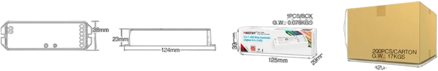 MiBoxer ZL5 LED Controller 5in1 RGB-WW (RGB-CCT) DC12~48V Zigbee 3.0/2.4G MiBoxer ZL5 LED Controller 5in1 RGB-WW (RGB-CCT) DC12~48V Zigbee 3.0/2.4G