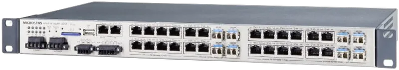 Microsens Ruggedized 19" 25 Port Gigabit Ethernet Switch, PoE+ BS, 8xSFP, MS400890MX-BS