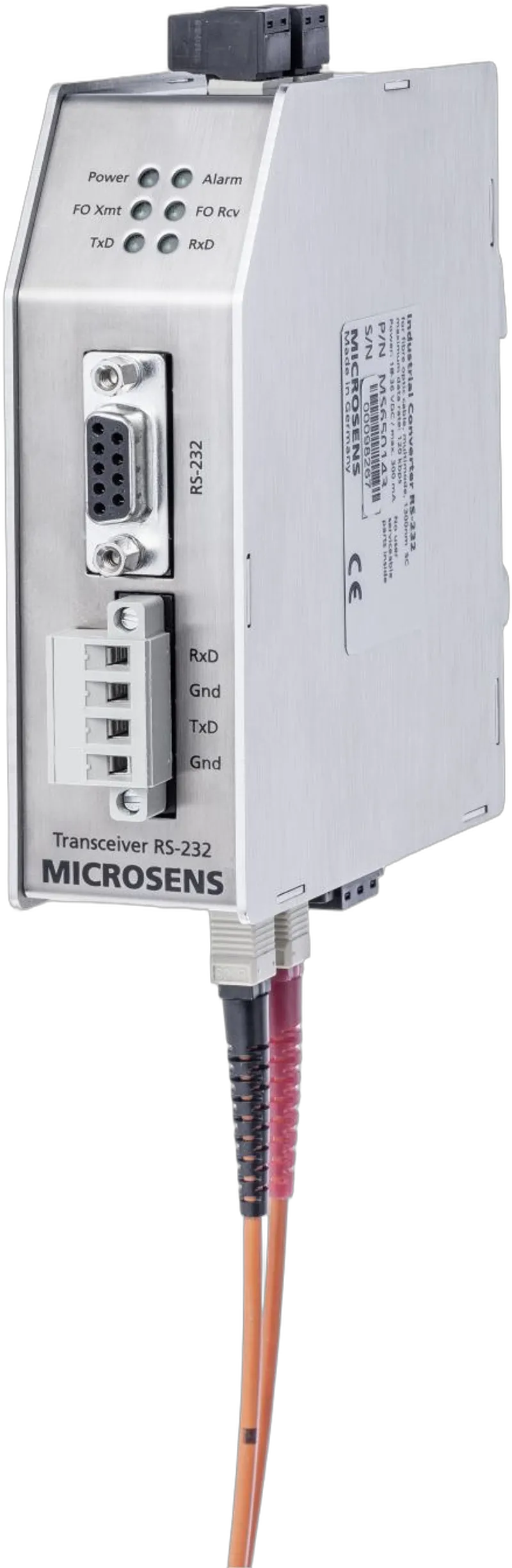 Microsens Industrie-Medienkonverter RS-232/V.24 auf Glasfaser, Multimode ST, MS650142