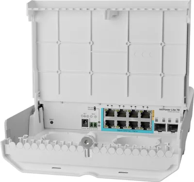 MikroTik Cloud Smart Switch CSS610-1Gi-7R-2S+OUT, netPower Lite 7R, 8x Gigabit (7 with Reverse POE-in, 1 with PoE-OUT), 2x SFP+