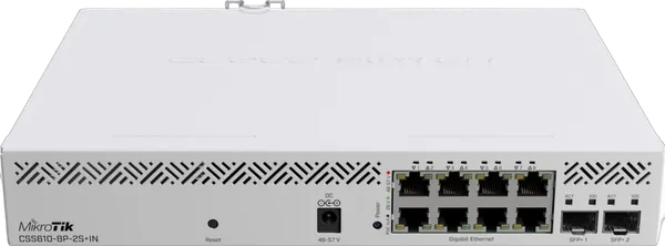 MikroTik Cloud Smart Switch CSS610-8P-2S+IN, 8x Gigabit, PoE+, 2x SFP+