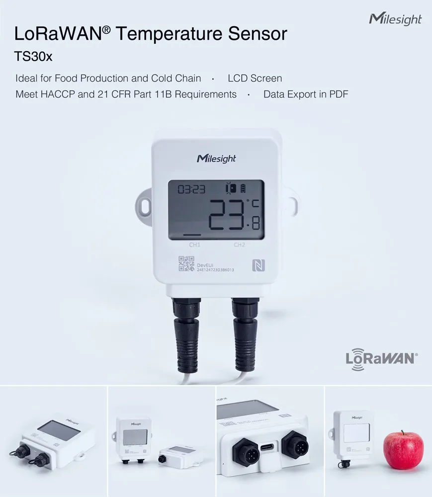 Milesight IoT Temperature Sensor, TS301-868M Milesight IoT Temperature Sensor, TS301-868M
