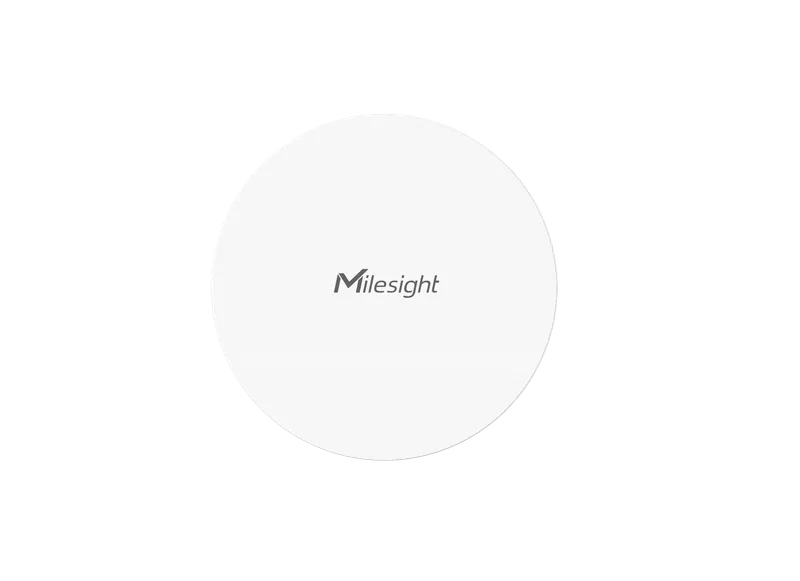 Milesight IoT LoRaWAN Gateway UG63-868M POE – weiße runde Netzwerkbasisstation mit glattem Gehäuse und zentralem