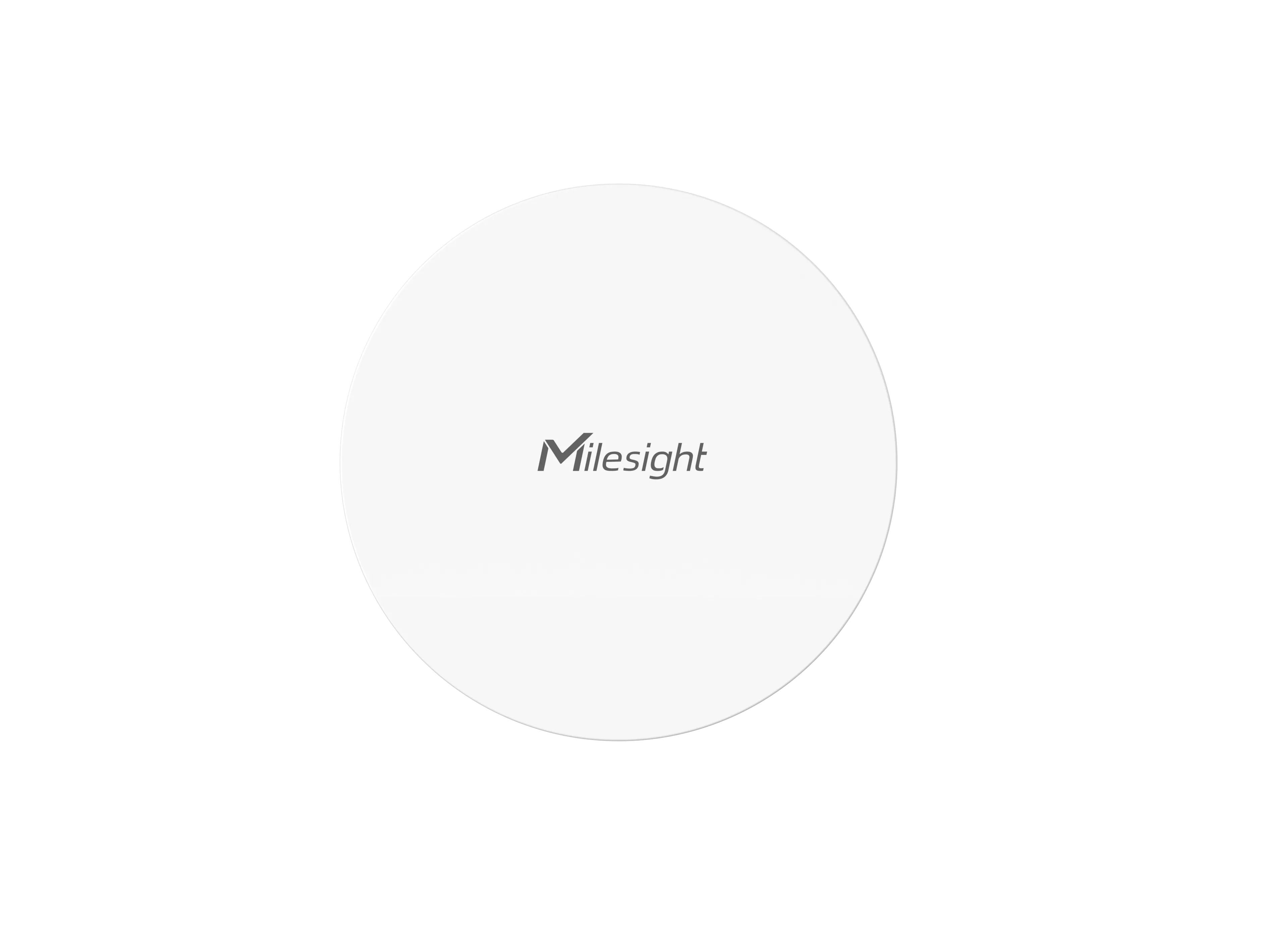 Milesight IoT LoRaWAN Gateway UG63-868M POE – weiße runde Netzwerkbasisstation mit glattem Gehäuse und zentralem Milesight IoT LoRaWAN Gateway UG63-868M POE – weiße runde Netzwerkbasisstation mit glattem Gehäuse und zentralem