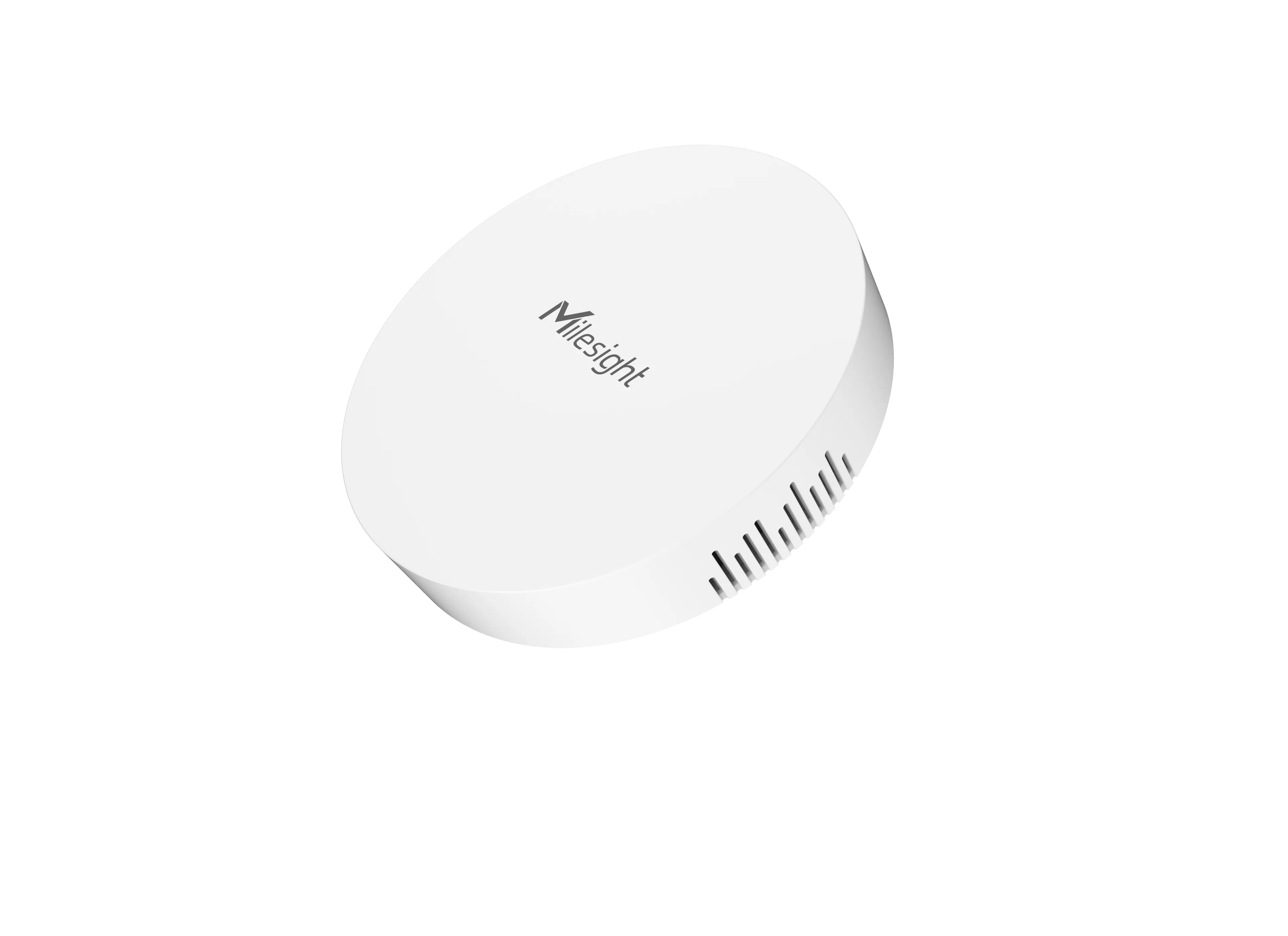 Weißer Milesight IoT LoRaWAN Gateway UG63-868M POE mit Logo und seitlichen Lüftungsschlitzen aus schräger Draufsicht Weißer Milesight IoT LoRaWAN Gateway UG63-868M POE mit Logo und seitlichen Lüftungsschlitzen aus schräger Draufsicht