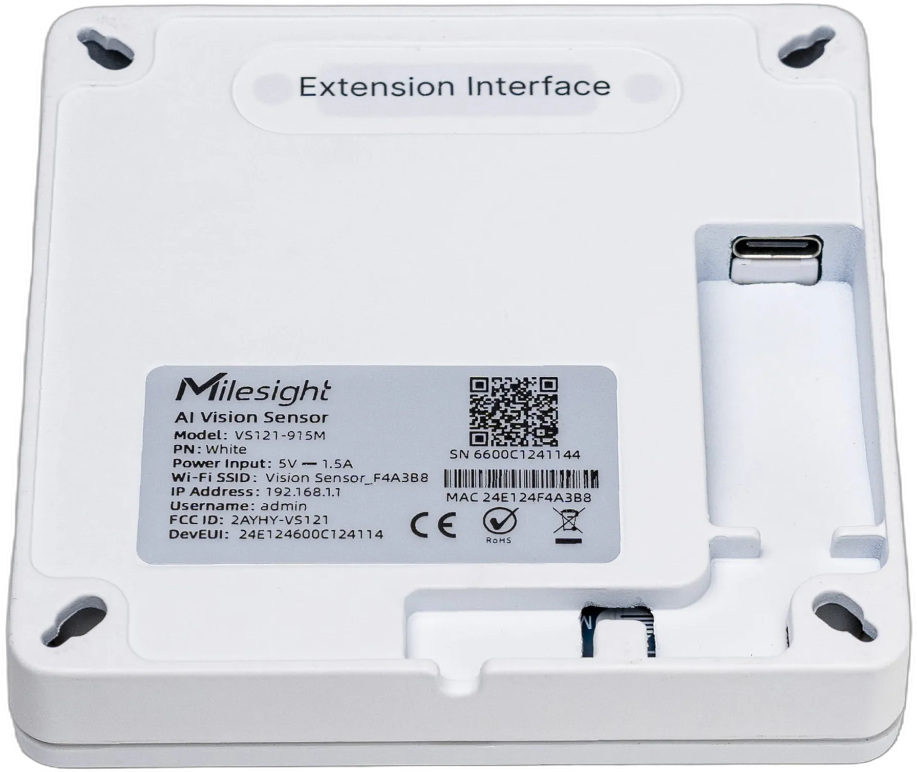 Milesight IoT AI Workplace Occupancy Sensor (High Ceiling Mount Version), VS121-P-White-High High Ceiling / POE Milesight IoT AI Workplace Occupancy Sensor (High Ceiling Mount Version), VS121-P-White-High High Ceiling / POE