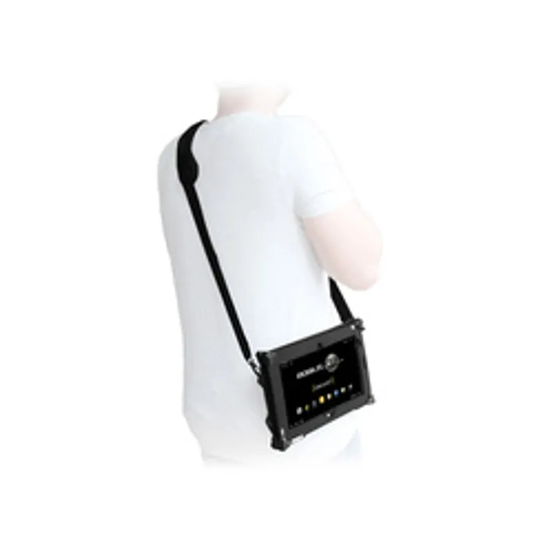 Mobilis Safety Shoulder Strap 2 Befestigungspunkte, mostrato su manichino con dispositivo nero rettangolare attaccato alla
