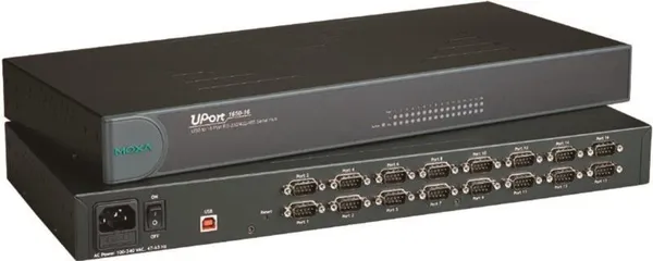 16 Port USB-to-Serial Hub, EU Plug, RS-232/422/485