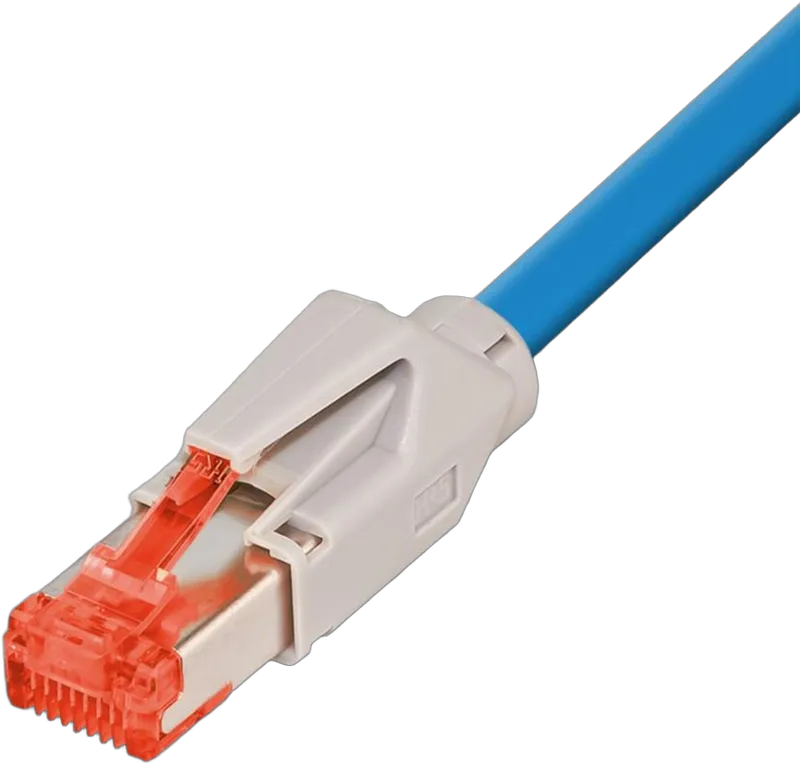 KAT6 HQ Patchkabel, DRAKA 500MHz, Hirose TM21, LSOH, blau