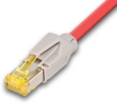 KAT6A HQ Patchkabel, DRAKA 500MHz, Hirose TM31, LSOH, rot