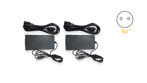 Pack Twin PSU para MAX HD4 MBX/SD Switch Rugged, dos unidades de alimentación negras con cables enrollados y conectores DC Pack Twin PSU para MAX HD4 MBX/SD Switch Rugged, dos unidades de alimentación negras con cables enrollados y conectores DC