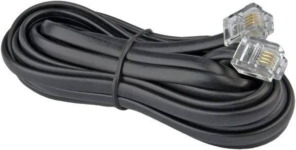 Modularkabel, RJ14 - RJ14, 4-adrig, schwarz