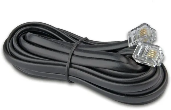 Modularkabel, RJ11 (6/4) - RJ11 (6/4), 4-adrig, schwarz