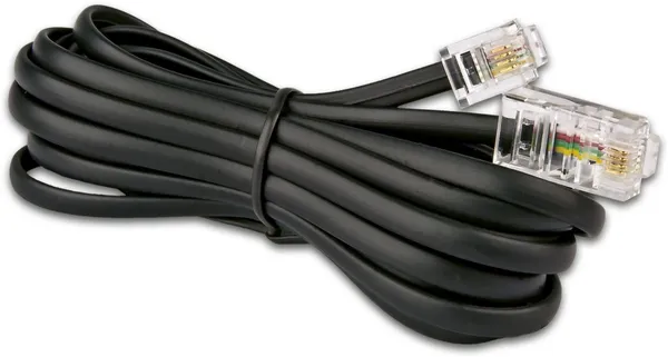 Modularkabel, RJ45 - RJ14, 4-adrig, schwarz