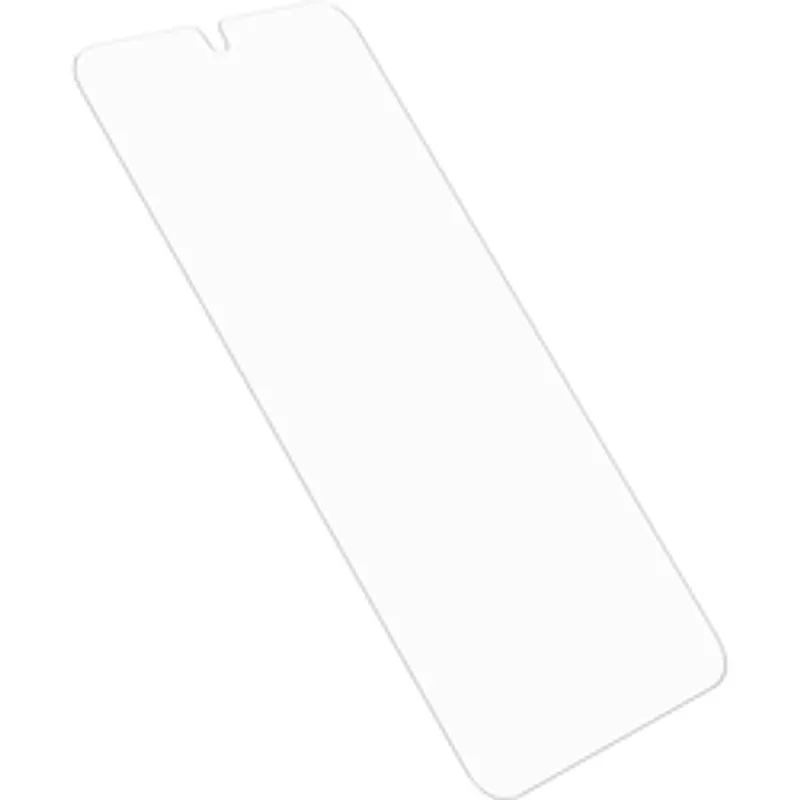 Protège-écran en verre trempé OtterBox PolyArmor Premium pour Samsung Galaxy S24 transparent présenté en angle avec coins