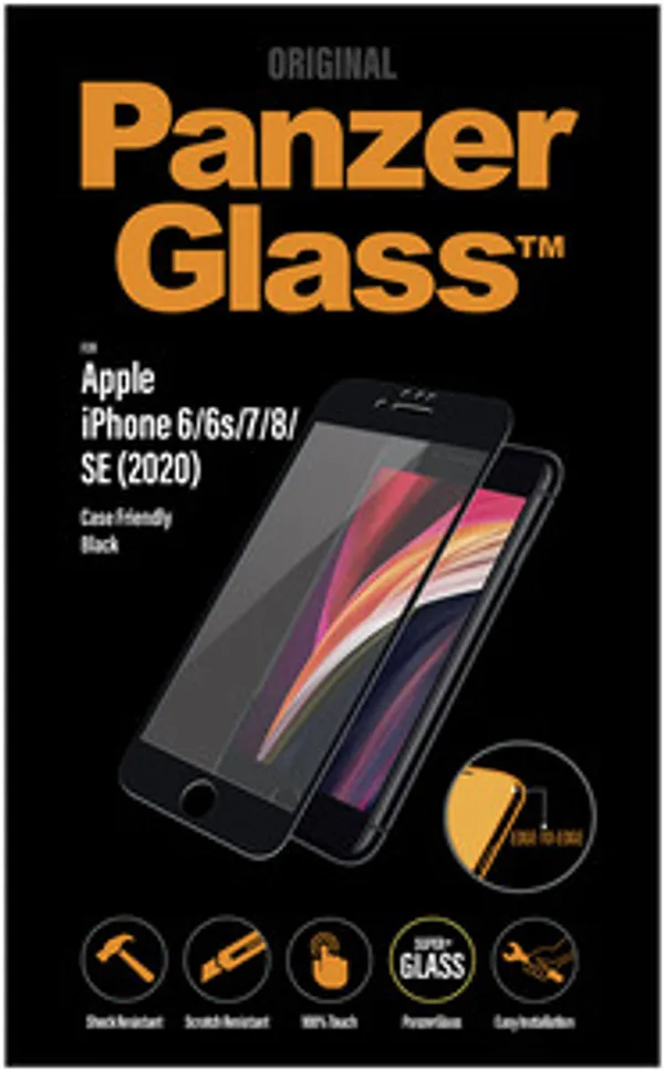 PanzerGlass E2E f. iPhone 6/7/8/SE 2020/2022, CF, Black