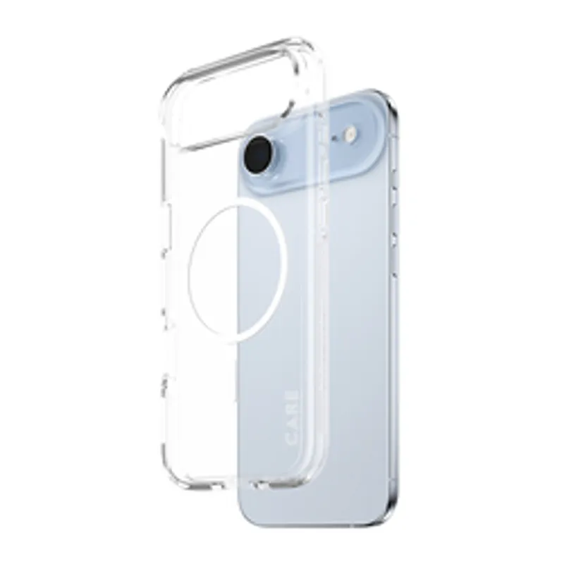 Schutzhülle CARE Case Flagship Urban Explorer weiß mit MagSafe für iPhone, transparentes Gehäuse mit sichtbarer