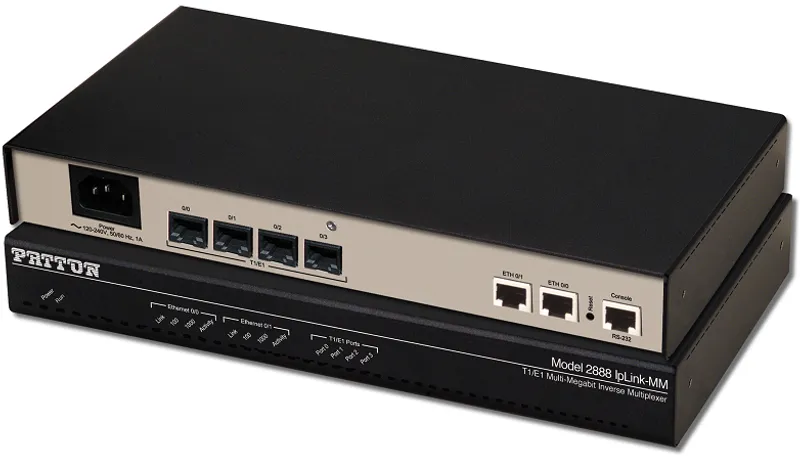 Patton 2884 IpLink Channelized Gigabit Router 4 x T1/E1, 48VDC Power