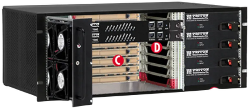 Patton 6486 ForeFront 4U Chassis; Redundant DC Power; Alarm Card
