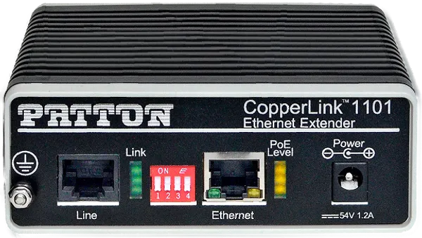 Patton CopperLink 1101E PoE Remote Extender, RJ45 Line, Line Powered
