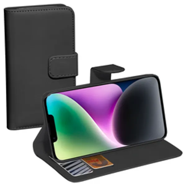 PEDEA Book Cover Classic für iPhone 14, schwarz