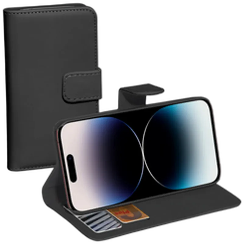 PEDEA Book Cover Classic für iPhone 14 Pro Max, schwarz
