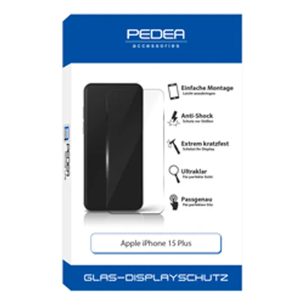 PEDEA Display-Schutzglas für Apple iPhone 15 Plus