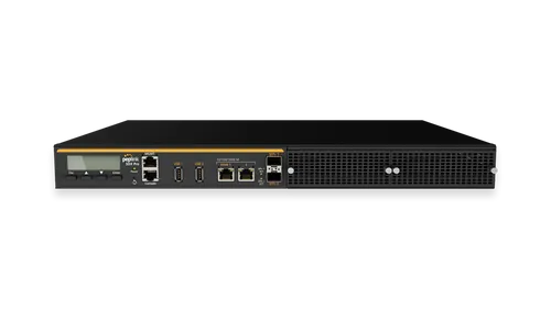 Balance SDX Pro, dispositivo di rete montabile in rack con display LCD, LED di stato, porte Ethernet e USB visibili Balance SDX Pro, dispositivo di rete montabile in rack con display LCD, LED di stato, porte Ethernet e USB visibili
