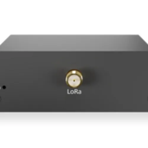 Модуль расширения Peplink FlexModule Mini LoRaWAN для Balance 20X, вид спереди, серый металлический корпус, золотой Модуль расширения Peplink FlexModule Mini LoRaWAN для Balance 20X, вид спереди, серый металлический корпус, золотой