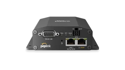 Компактный маршрутизатор MAX BR1 Mini M2M сзади: порты RS-232/485, питание, LAN/WAN и индикаторы статуса, Wi-Fi и сотовой