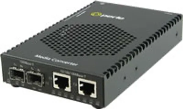 Perle Medien/Rate Konverter PoE Dual 10/100/1000 RJ45/Slot