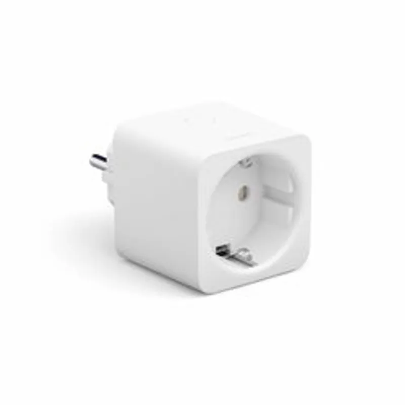 Philips Hue 1x Smart plug EU, presa intelligente bianca a forma di cubo con spina europea a due pin e presa frontale