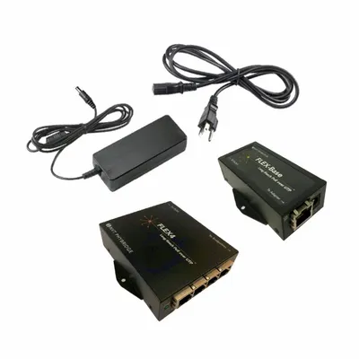 NVT Phybridge FLEX • Adapter • PoE over Multi-Pair UTP • FLEX-4 • 1x RJ45 • 4x UTP • PoE • ~ 30W • Kit FLEX-Base