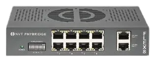 NVT Phybridge FLEX • Switch unmanaged Layer2 • PoE over Multi-Pair UTP • FLEX8 • 8x RJ45 • 2x GbE