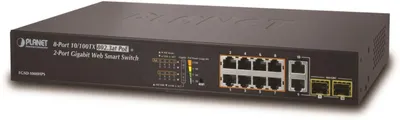 PLANET 8-Port 10/100TX 802.3at PoE + 2-Port Gigabit TP/ SFP