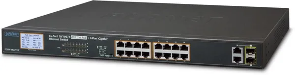 PLANET 16-Port 10/100TX 802.3at PoE + 2-Port Gigabit TP/SFP