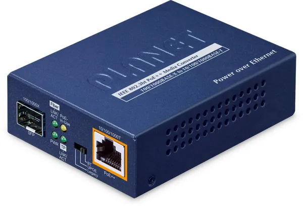 PLANET Mediakonverter SFP to GE PoE++ (60W) GUP-805A-60W