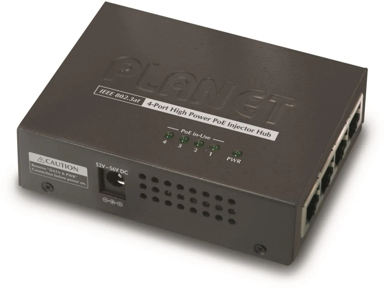 PLANET 4-Port IEEE 802.3at High Power over Ethernet