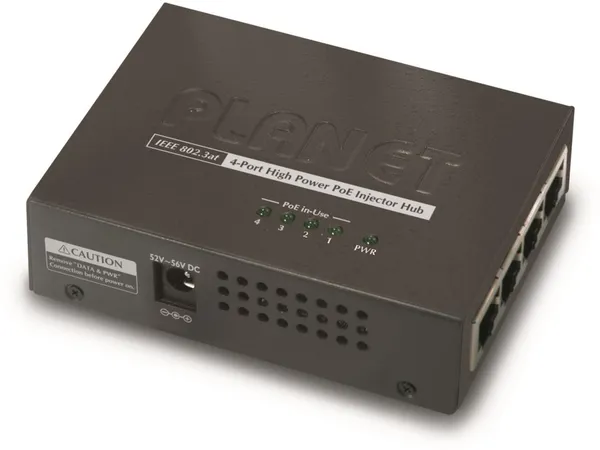 PLANET 4-Port IEEE 802.3at High Power over Ethernet