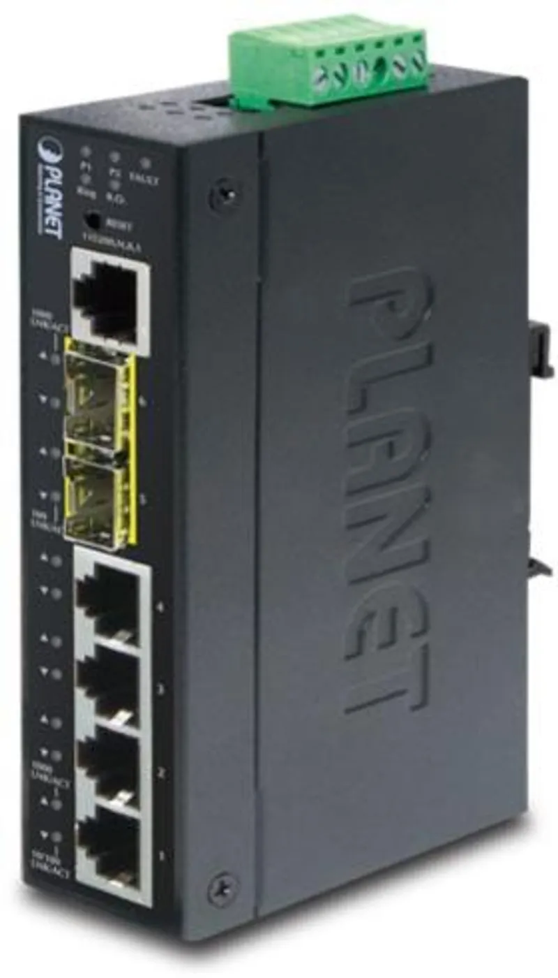 PLANET Industrial L2+ 4-Port 10/100/1000T + 2-Port